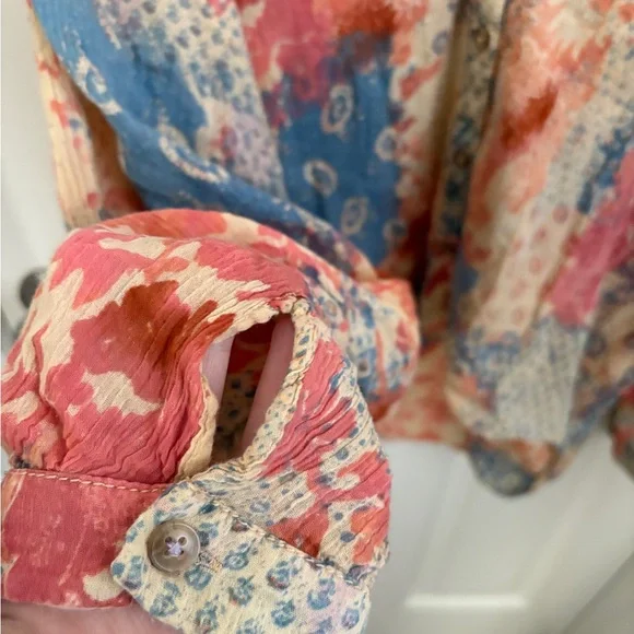 Anthropologie Pilcro Sidney Batwing Patchwork Floral Blouse - Picture 8 of 10
